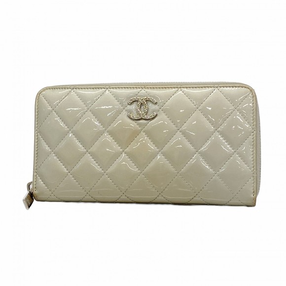 Chanel Brilliant Patent Leather Silver Long Wallet for Women, P1235913 - Picture 1 of 10